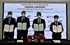Executives from Samsung C&T, GS Energy, NuScale Power and Doosan Enerbility pose for a photo after signing a memorandum of understanding on Tuesday at GS Tower, Gangnam District, southern Seoul. [GS ENERGY]