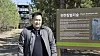 Olzii Bayaraa, director at Tujiin Nars Special Protected Area’s Administration, speaks inside an artificially fostered pine tree forest in Selenge in northern Mongolia on April 17. [GLOBAL CIVIC SHARING]