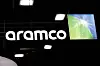Aramco's logo is pictured at the Hyvolution exhibition in Paris in February. [REUTERS/YONHAP]