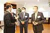 From right, Koo Ja-eun, LS chairman, and Koo Ja-kyun, LS Electric CEO, speak with Omani ambassador to Korea Zakariya Hamed Hilal Al Saadi on Tuesday at LS Yongsan Tower in central Seoul. LS Chairman Koo invited ambassadors from five of six member countries of the Gulf Cooperation Council (GCC) — Kuwait, Oman, Qatar, Saudi Arabia, and the United Arab Emirates, excluding only Bahrain, which does not have an embassy in Korea — that day to discuss possible collaboration in infrastructure construction projects in the region. [LS HOLDINGS]