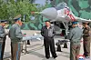 Kim Jong-un, in leather jacket, visits a flight group under the Guards 1st Air Division of the Korean People's Army on May 15, 2025, [YONHAP]