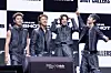 LNGSHOT poses for photos during a showcase for the release of the group’s first EP, ″Shot Callers,″ at Myunghwa Live Hall in western Seoul on Jan. 13. [DANIELA GONZALEZ PEREZ]
