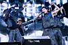 Boy band LNGSHOT performs the lead track “Moonwalkin'” during a showcase for the release of its first EP, ″Shot Callers,″ at Myunghwa Live Hall in western Seoul on Jan. 13. [DANIELA GONZALEZ PEREZ]