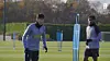 Tottenham Hotspur's Son Heung-min, left, trains ahead of a match against Manchester City. [ONE FOOTBALL]