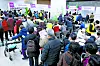 People line up at a job fair for senior citizens in Mapo District, Seoul. [YONHAP]