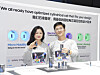 Samsung SDI employees present cylindrical battery products at the 32nd China International Bicycle Fair that kicked off in Shanghai for a four-day run on Sunday. [SAMSUNG SDI]
