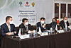From left, Alexey Lebedev, director of the Russian Seasons Project; Andrey Kulik, ambassador of Russia to Korea; Russia’s Deputy Minister of Culture Vladimir Osintsev; violist and conductor Yuri Bashmet; and Semyon Mikhailovsky, Russian art historian and founder of the Ilya Repin St. Petersburg Academy of Arts speak to the press about the Russian Seasons launching in Seoul on Saturday at the Seoul Arts Center in southern Seoul. [PARK SANG-MOON]