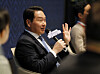 SK Group Chairman Chey Tae-won speaks to the corporation's new board members in a business session held at the Grand Walkerhill Hotel, eastern Seoul, on Feb. 3. [SK GROUP]