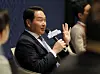 SK Group Chairman Chey Tae-won speaks to the corporation's new board members in a business session held at the Grand Walkerhill Hotel, eastern Seoul, on Feb. 3. [SK GROUP]
