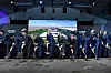 Representatives from Hyundai Motor Group and the Georgia state government, including Executive Chair Euisun Chung, fifth from left, and Georgia Gov. Brian Kemp, sixth from left, hold shovels during a groundbreaking ceremony for the company's EV factory in Georgia Tuesday. [HYUNDAI MOTOR]