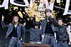 Boy band LNGSHOT performs the pre-release track ″Saucin'″ during a showcase for the release of its first EP, ″Shot Callers,″ at Myunghwa Live Hall in western Seoul on Jan. 13. [DANIELA GONZALEZ PEREZ]
