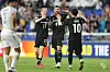 Ulsan Hyundai's Martin Adam, center, celebrates after scoring a goal during an AFC Champions League Group I match against BG Pathum United at Ulsan Munsu Football Stadium in Ulsan in a photo shared on Ulsan's official Facebook account on Tuesday. [SCREEN CAPTURE]
