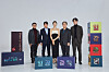 From left, camera director Kim Woo-hyung, actors Yoo Hai-jin, Kim Ok-vin, filmmaker Park Chan-wook and actor Park Jeong-min pose for the camera prior to an online press event on Friday for the short film 'Life is But a Dream.' [APPLE]