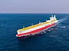 Pictured is Korean shipbuilder Hanwha Ocean's ammonia carrier. [YONHAP]