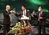 From left, Frode Solberg, ambassador of Norway to Korea; Kang Eun-ho, minister of the Defense Acquisition Program Administration; and Lee Do-hoon, second vice minister of foreign affairs, celebrate the Constitution Day of Norway at the Grand Hyatt Seoul in central Seoul on Tuesday. [PARK SANG-MOON]