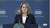Deputy Secretary of Defense Kathleen Hicks speaks during a press briefing at the Pentagon in Washington on Monday. [SCREEN CAPTURE]