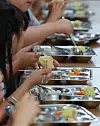 Students of an elementary school in Seoul eating their lunch on July 8, 2019. [YONHAP]