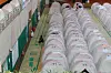 A person sits at a gym in Pohang where tents for earthquake evacuees are installed on Nov. 1, 2019, almost two years after the earthquake struck the city on Nov. 15, 2017. [SONG BONG-GEUN]