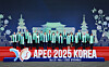 Leaders and envoys of Asia-Pacific Economic Cooperation member states pose for a group photo during the summit, wearing modern reinterpretations of hanbok (traditional Korean clothing) scarves, symbolizing the harmony between Korea’s cultural heritage and the creative spirit of hangul at the Gyeongju Hwabaek International Convention Center in Gyeongju, North Gyeongsang, on Nov. 1. [YONHAP]