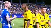 Borussia Dortmund, in yellow, react after losing 4-0 to BG Pathum United in a friendly on Sunday. [ONE FOOTBALL]