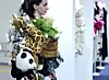 A model showcases a garment made from plush animal toys at Preview in Seoul 2025 (Seoul International Textile Fair), held at COEX in Gangnam District, southern Seoul, on August 20. [NEWS1]