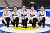 Korean women curlers Team Kim, who won the silver medal at the 2018 PyeongChang Winter Olympics, pose for a photo. [YONHAP]