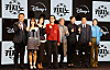 From left, director Kang Yun-sung, actors Ryu Hyun-kyung, Son Eun-seo, Lee Dong-hwi, Choi Min-sik, Son Suk-ku, Heo Sung-tae and Kim Joo-ryoung pose for a photo at a local press event to promote Disney+'s original drama series 'Big Bet' at JW Marriott Dongdaemun Square Seoul in eastern Seoul on Wednesday. [YONHAP]