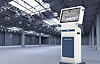 A kiosk for ″LS SHE [safety, health, environment] with AI,″ a smart safety-control platform by LS Electric [YONHAP]