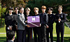 In this file photo, members of K-pop group BTS pose with President Moon Jae-in during the Youth Day ceremony at the Blue House on Sept. 19, 2020.  [YONHAP]