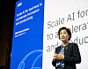 IBM Korea CEO Lee Eun-joo speaks at the IBM AI Summit Korea held at the Grand Intercontinental Seoul Parnas in Southern Seoul on Tuesday. [IBM]