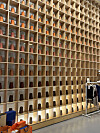Banul Story in Seodaemun District, western Seoul is all about knitting. The venue contains a tall showcase filled with threads. [HA YUN-JI]
