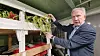 Roger B. Larsen holds a net used for large fish such as trout on research vessel Helmer Hanssen on Feb. 3. [SHIN HA-NEE]