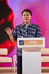 SM Entertainment founder Lee Soo-man speaks during a World Travel & Tourism Council (WTTC) Global Summit held Nov. 30 in Saudi Arabia. [SM ENTERTAINMENT]