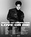 Rapper B.I will hold his first European tour “Love or Die” in 16 different European cities, his agency 131 Label said Tuesday. [131 LABEL]