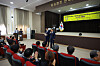 North Chungcheong Governor Kim Young-hwan details studying in the province to Uzbekistan university officials and students in Tashkent in April. [NORTH CHUNGCHEONG PROVINCIAL OFFICE]