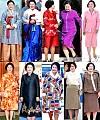 A collage of first lady Kim Jung-sook's outfits as shared on an online forum on March 17. Civic groups have called for the Blue House to disclose expenses spent on Kim’s clothing. The Blue House Tuesday said no taxpayers’ money was used to fund the first lady’s wardrobe. [SCREEN CAPTURE]