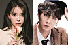 Singer IU, left, and Suga of boy band BTS. [EDAM ENTERTAINMENT]
