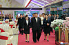North Korean leader Kim Jong-un, center, attends a banquet celebrating the 75th anniversary of the founding of the Korean People's Army's with his daughter and wife on Tuesday. [KOREAN CENTRAL NEWS AGENCY]