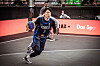 Park Min-su takes the ball in a game against the United States at the 2021 International Basketball Federation (FIBA) 3x3 Olympic Qualifying Tournament in Graze, Austria. [FIBA]