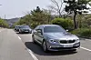 The 530e PHEV is driven down the road on Yeongjong Island during a media test drive event held earlier this month. [BMW KOREA]