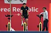 Kim Min-jae trains on a bike during a training session at Al Egla Training Site in Doha, Qatar on Sunday. [NEWS1]