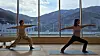 Visitors doing yoga in the “Balance Care Zone” of the High1 Wellness Center. [KANGWON LAND]