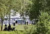 People spend their afternoons resting in the sun at Banpo Hangang Park. [YONHAP]