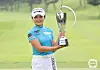 Song Ga-eun celebrates winning the Daebo hausD Open at Seowon Valley Country Club in Paju, Gyeonggi on Sunday. [KLPGA]
