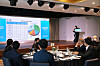 Adeline-Lise Khov, economic counselor and head of the economic department at the French Embassy in Korea, speaks during the annual Economic Forecast 2022 forum on Thursday, at the Mondrian hotel, central Seoul. [FKCCI]