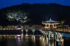 Lights alongside Woryeong Bridge in Andong, North Gyeongsang, attract visitors looking for things to do after the sun sets. [KOREA TOURISM ORGANIZATION]