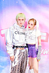 Singers Dawn and HyunA at Thursday's online press conference for their new EP '1+1=1' [P NATION]