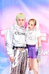 Singers Dawn and HyunA at Thursday's online press conference for their new EP '1+1=1' [P NATION]