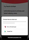 An example image of how customers will be able to choose between Google Play billing system and an alternative system [GOOGLE]