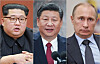 From left, North Korean leader Kim Jong-un, Chinese President Xi Jinping and Russian President Vladimir Putin [JOONGANG PHOTO]